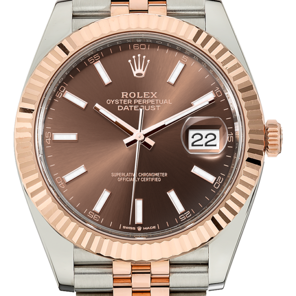 Buy Rolex 41mm Datejust Everose Gold 126331 Chocolate Index Wrist Watch Online