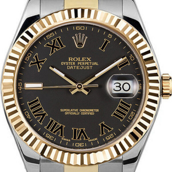 Buy Rolex 41mm Datejust II 116333 Matte Black Roman Wrist Watch Online