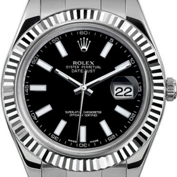 Buy Rolex 41mm Datejust II Stainless Steel 116334 Black Index Wrist Watch Online