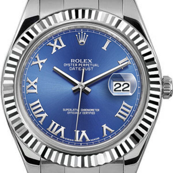 Buy Rolex 41mm Datejust II Stainless Steel 116334 Blue Roman Wrist Watch Online