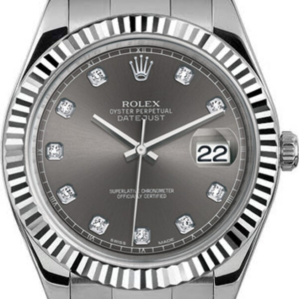 Buy Rolex 41mm Datejust II Stainless Steel 116334 Factory Rhodium Diamond Wrist Watch Online