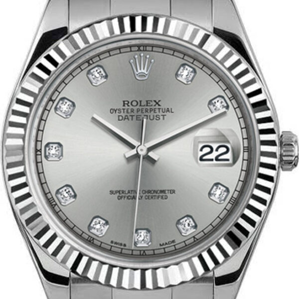 Buy Rolex 41mm Datejust II Stainless Steel 116334 Factory Silver Diamond Wrist Watch Online