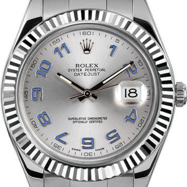 Buy Rolex 41mm Datejust II Stainless Steel 116334 Silver Blue Arabic Wrist Watch Online