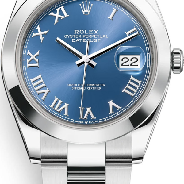 Buy Rolex 41mm Datejust  Stainless Steel 126300 Blue Roman Wrist Watch Online