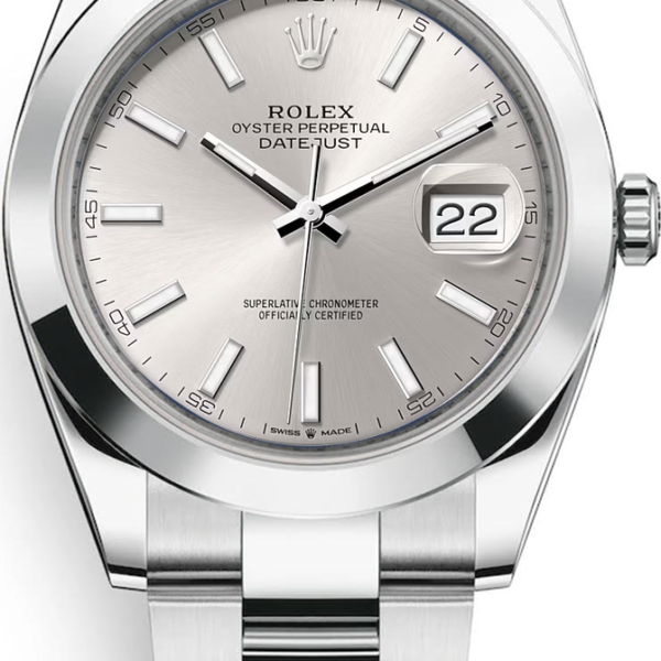 Buy Rolex 41mm Datejust  Stainless Steel 126300 Silver Index Wrist Watch Online