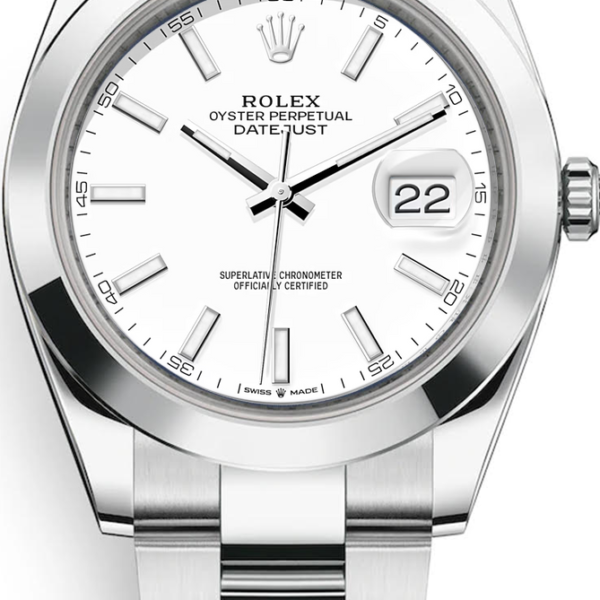 Buy Rolex 41mm Datejust Stainless Steel 126300 White Index Wrist Watch Online