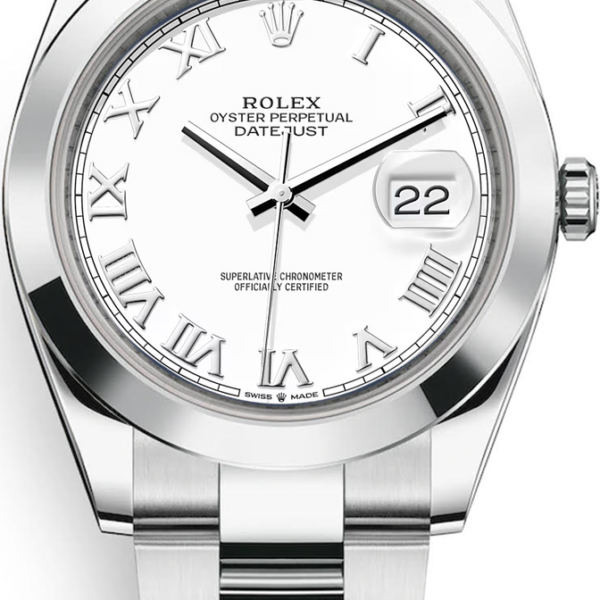 Buy Rolex 41mm Datejust  Stainless Steel 126300 White Roman Wrist Watch Online