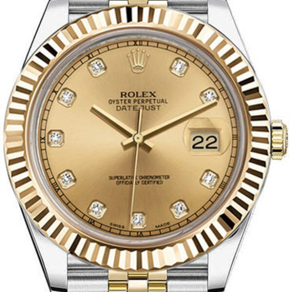 Buy Rolex 41mm Datejust Yellow Gold 126333 Factory Champagne Diamond Wrist Watch Online